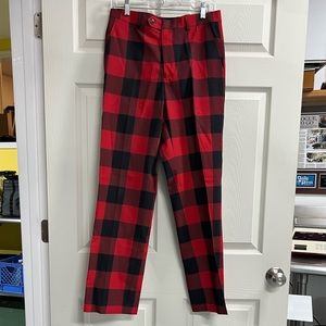 Shinesty Men’s Red and Black Plaid Pants - Size 30/32 - EUC
